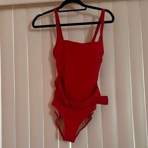 Elegant Red One-Piece Swimsuit